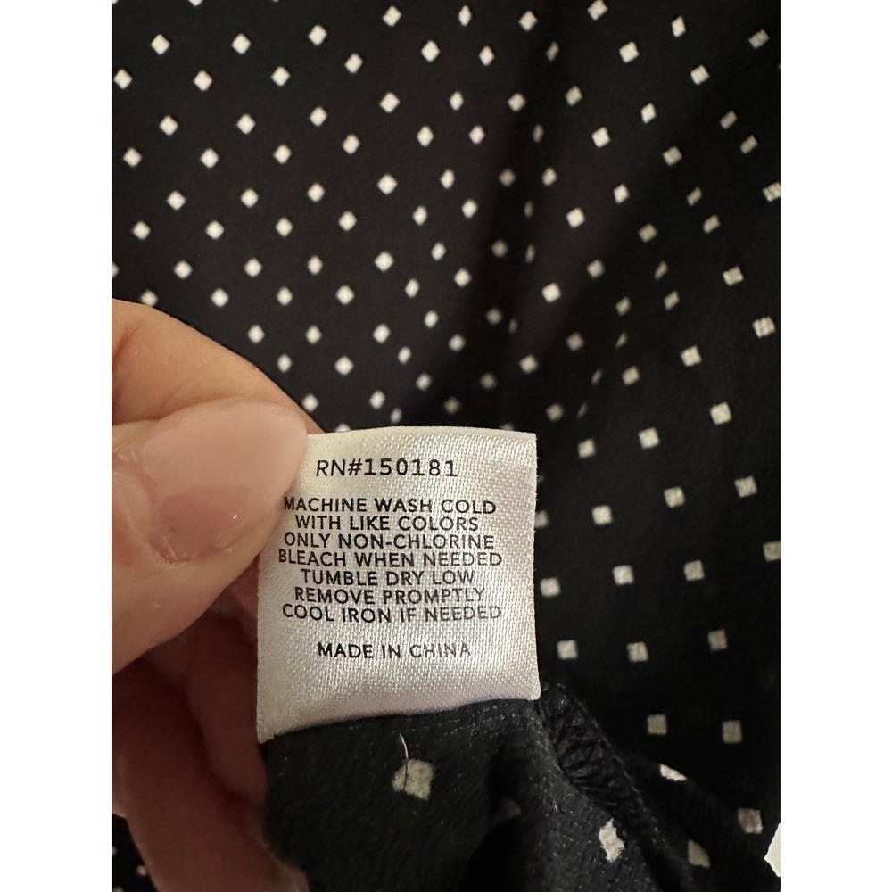 Grayson Threads BlackW/hite Polka Dot Tie Back‎ Long Bell Sleeve Top Womens S - Picture 5 of 7